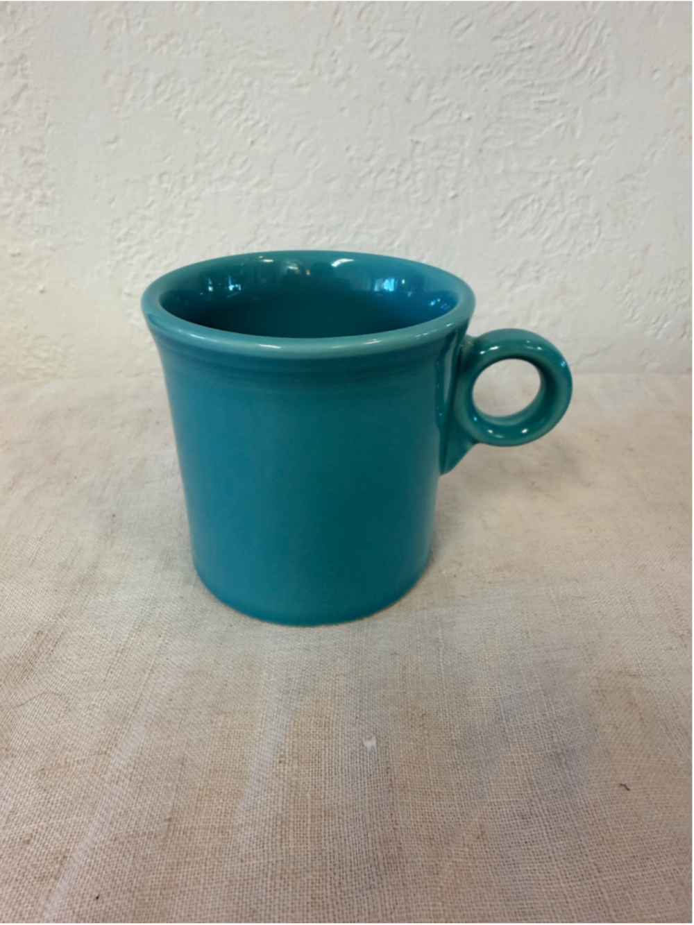 Vintage Fiesta HLC Fiestaware Teal O-Ring Handle Coffee Cup Mug Made In USA